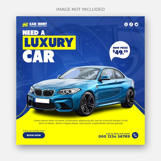 Car rent social media post template