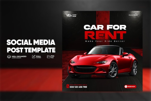 Car rental and Automotive web sale promotion banner template