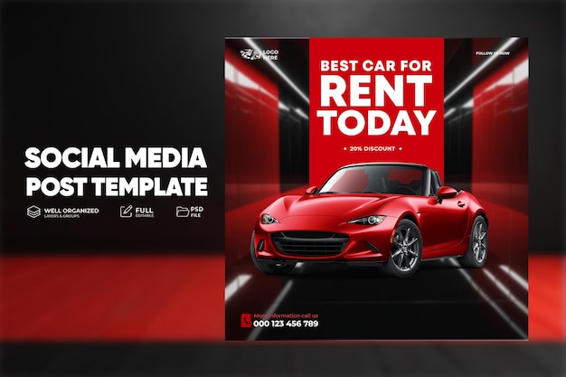 Car rental and Automotive web sale promotion banner template