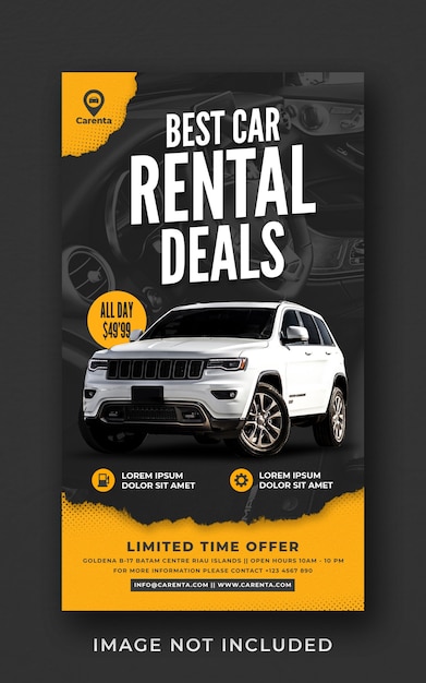 Car rental promotion social media instagram story banner template