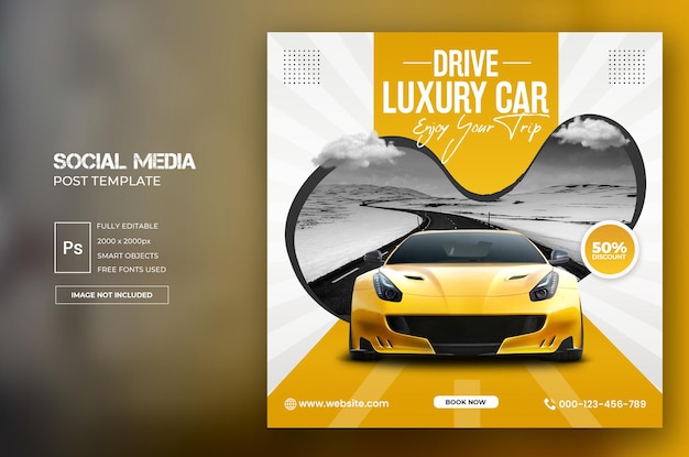 Car Rental Social Media Post Square Banner or Instagram Post Template