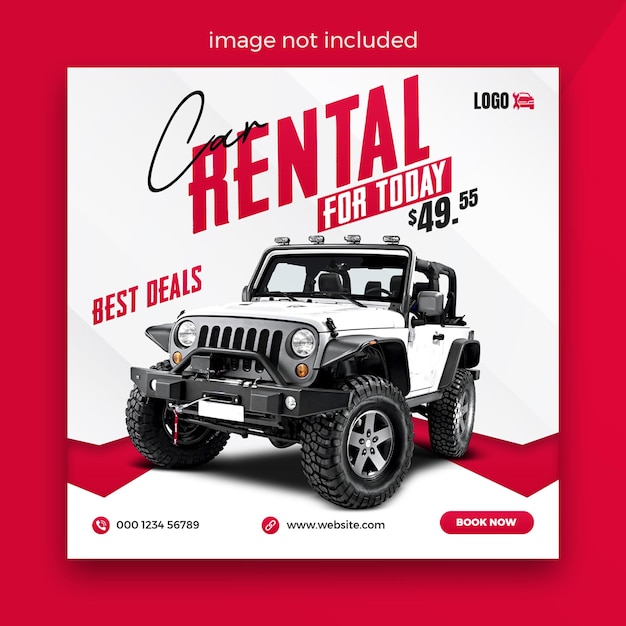 Car rental social media post template