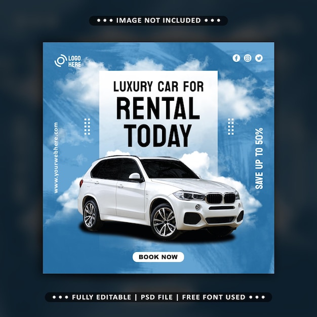 Car Rental Social Media Promotion Square Banner Template