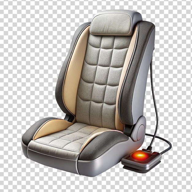 PSD car seat with heating pad isolated on transparent background