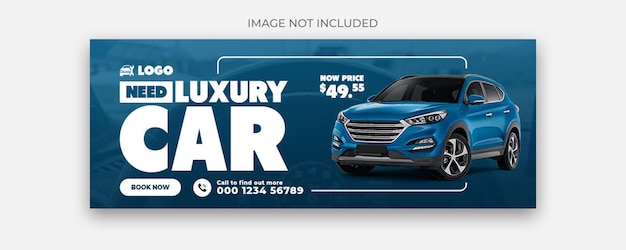 Car social media facebook cover banner template