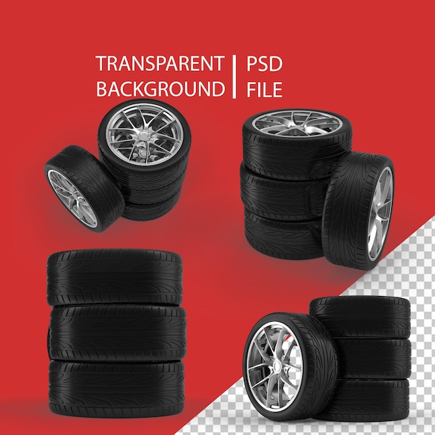 Car Tire Stack PNG