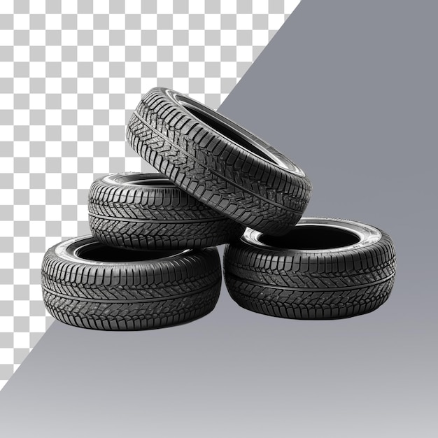 PSD car tires on a transparent background