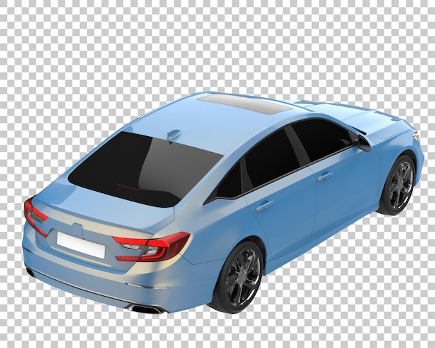 Car on transparent background 3d rendering illustration