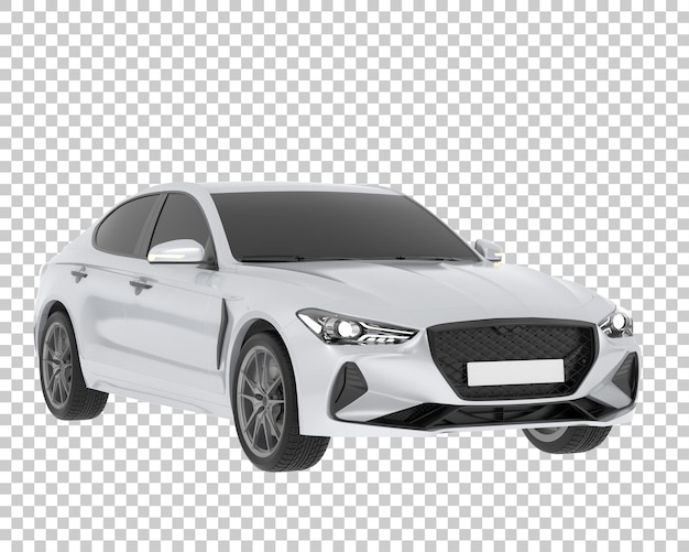 Car on transparent background 3d rendering illustration