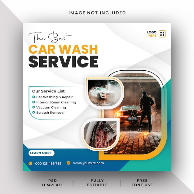 Car wash social media post and Instagram post banner template