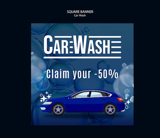 PSD car wash template design