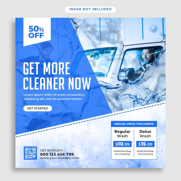 Car washing flyer and social media post template