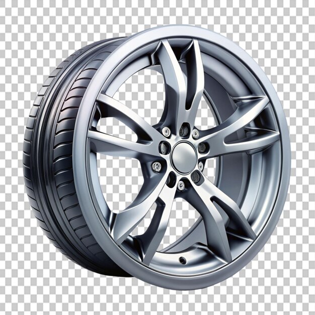 PSD car wheels on transparent background