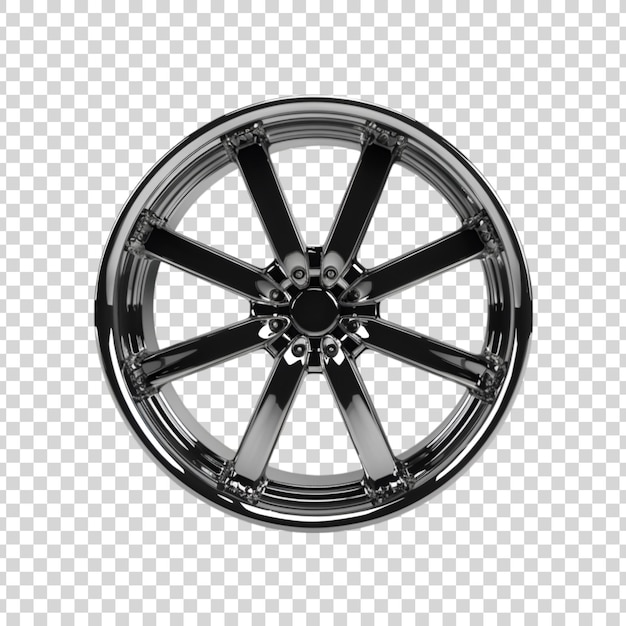 PSD a car with silver wheels on a white background