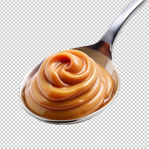 PSD caramel cream boiled condensed milk swirl in shoo transparent background