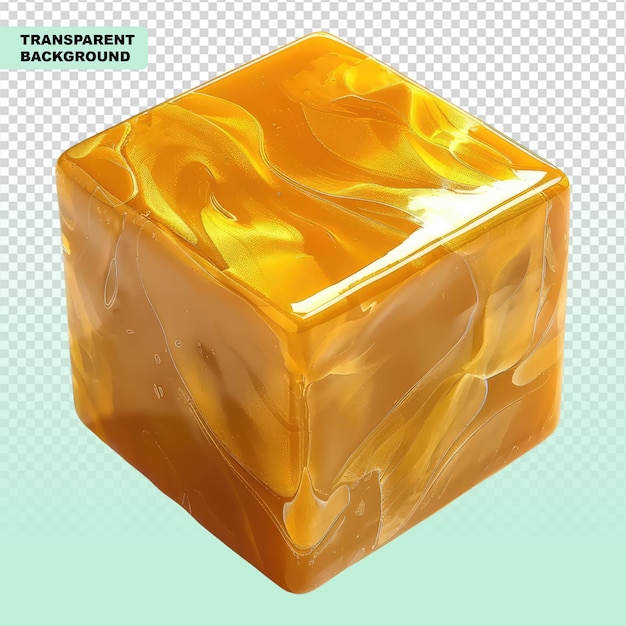 Caramel cubes isolated on transparent background