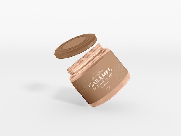 Caramel Glass Container Packaging Mockup