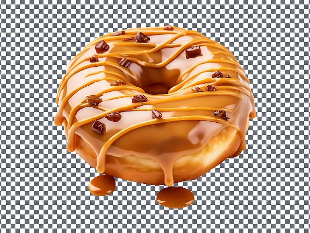 Caramel Macchiato Donut isolated on transparent background