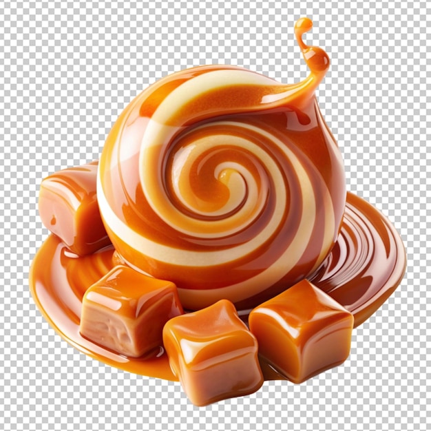 PSD caramel sauce swirl and toffee candy flow