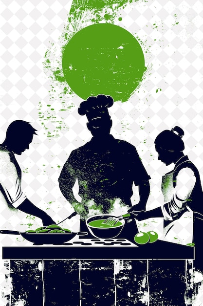 PSD carbonara scene with a chef making and a customer in the sce italy culture illustration design