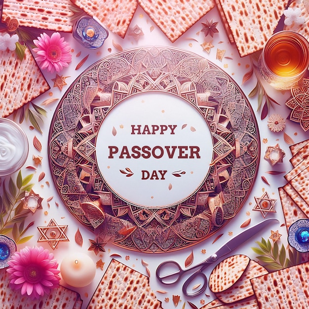 a card with a circle of jewish holiday on it