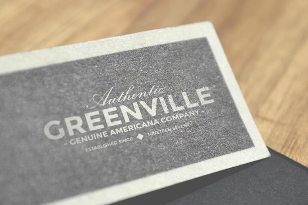 PSD a card with a gray and white background that says  greenway