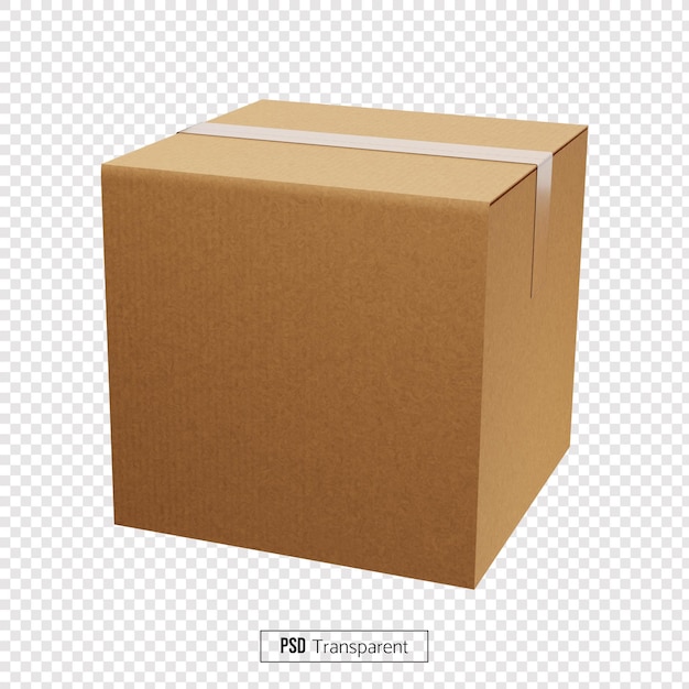 Cardboard box 3D rendering Packaging box icon