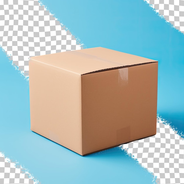 Cardboard box isolated on a transparent background for packaging