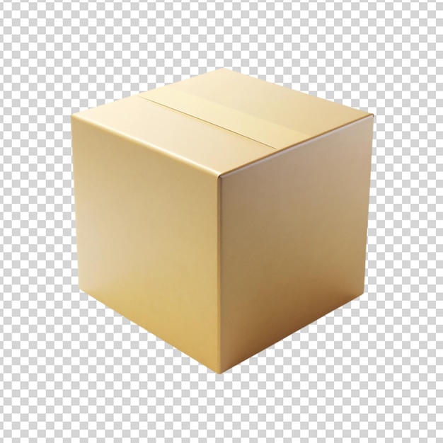 PSD cardboard box isolated on transparent background