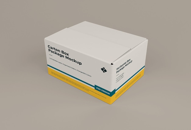 cardboard box mockup isolated 