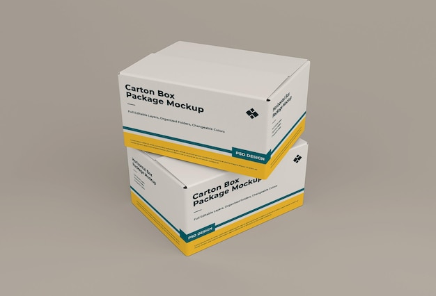 cardboard box mockup isolated 