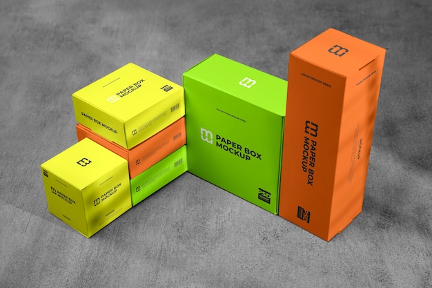 Cardboard box packaging mock-up design