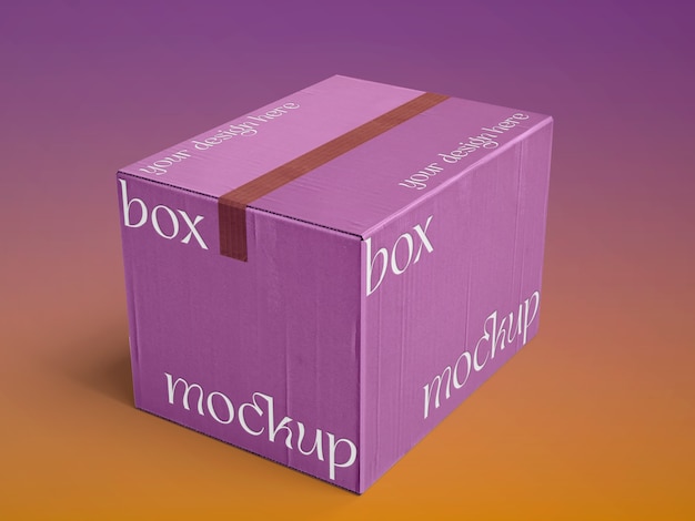 Cardboard box packaging mock-up design