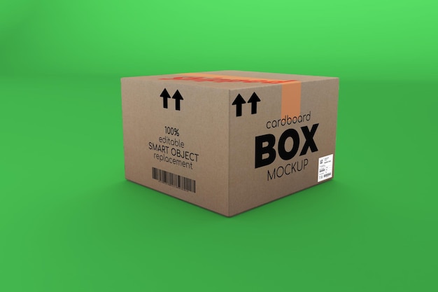 Cardboard box packaging mockup - PSD