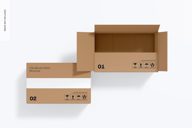 Cardboard Boxes Mockup Top View