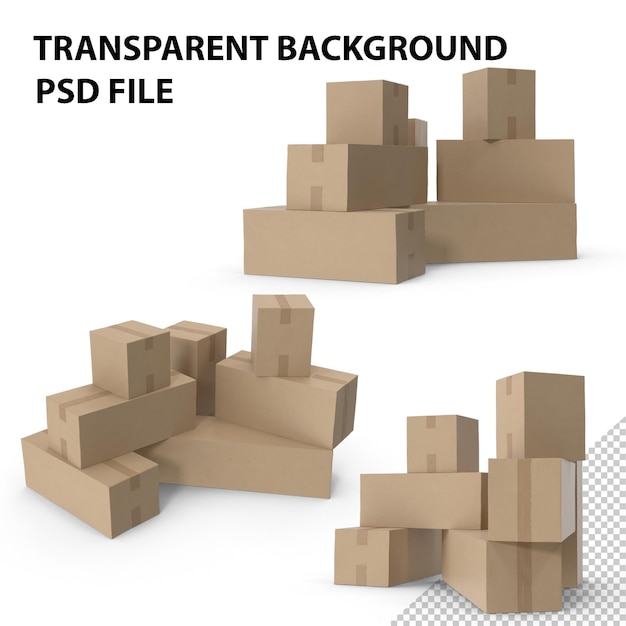 PSD cardboard boxes png