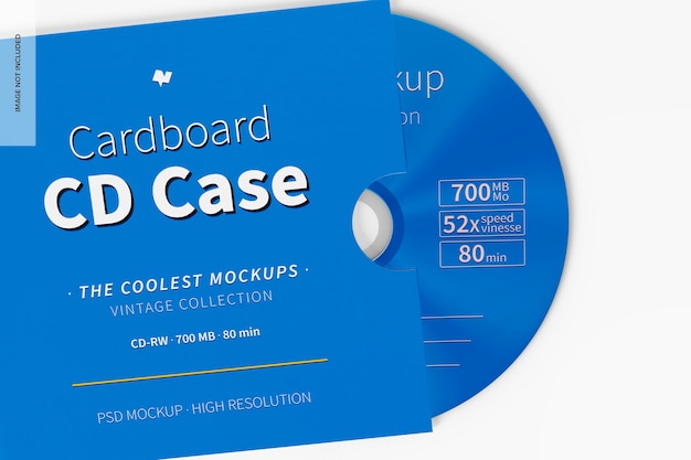 Cardboard CD Case Mockup, Close Up