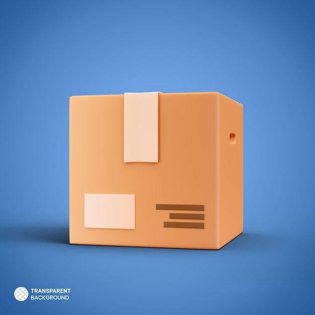 Cardboard Delivery Box icon Isolated 3d render Illustration