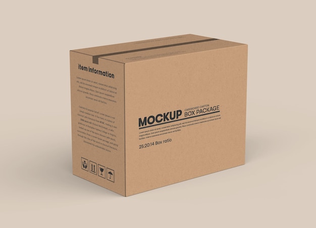 Cardboard Delivery Box Mockup For Transportation