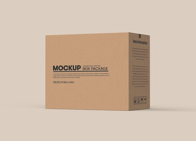 Cardboard Delivery Box Mockup For Transportation