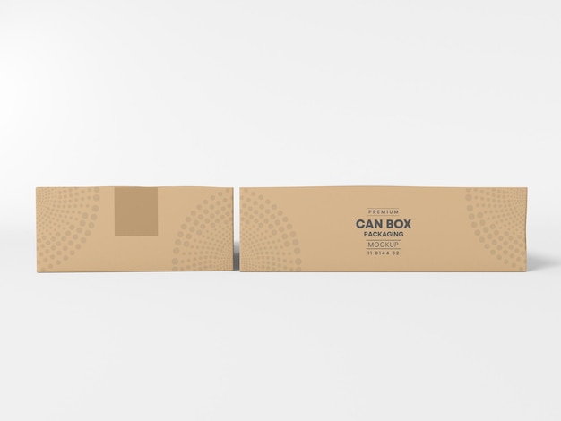 Cardboard Delivery Food Box and Food Can Packaging Mockup