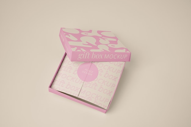 Cardboard gift box mock-up design