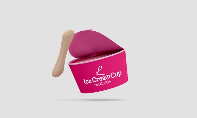 PSD cardboard ice cream cups mockup