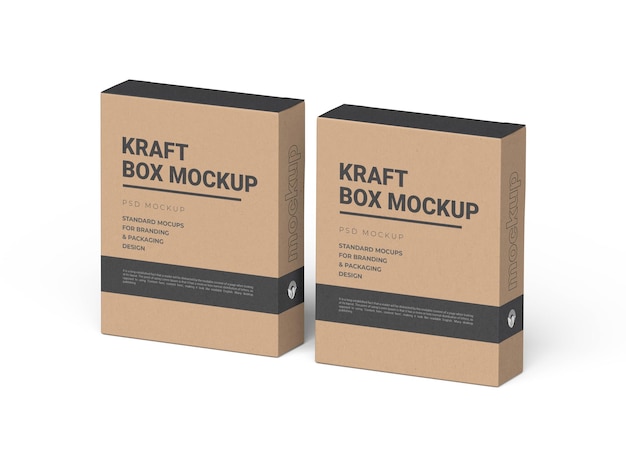 cardboard kraft box packaging mockup psd for products