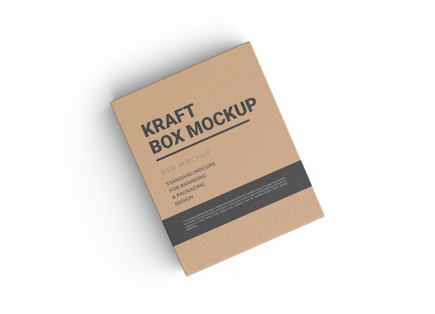 cardboard kraft box packaging mockup psd for products