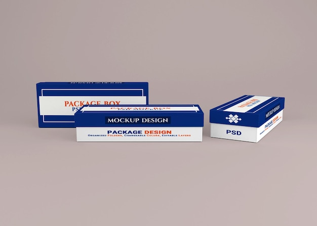 Cardboard package box mockup design