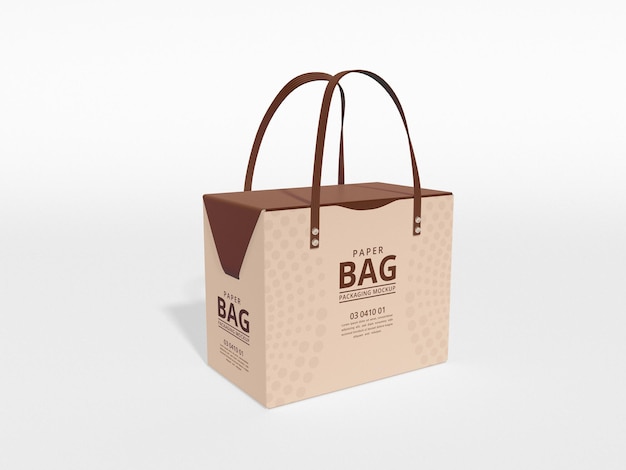 Cardboard Paper Bag with Handle Mockup