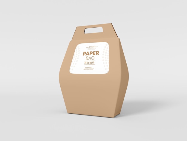 Cardboard Paper Bag with Handle Mockup