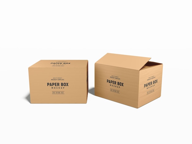 Cardboard Paper Delivery Box Packaging Mockup