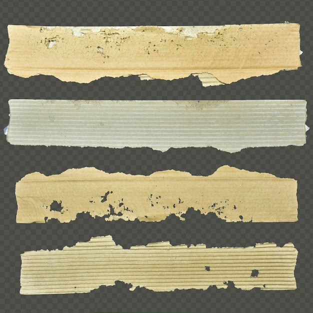 Cardboard ripped edge tron paper isolated psd